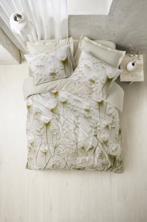 Cotton Box 3d Flower %100 Pamuk Saten  - Velin Krem