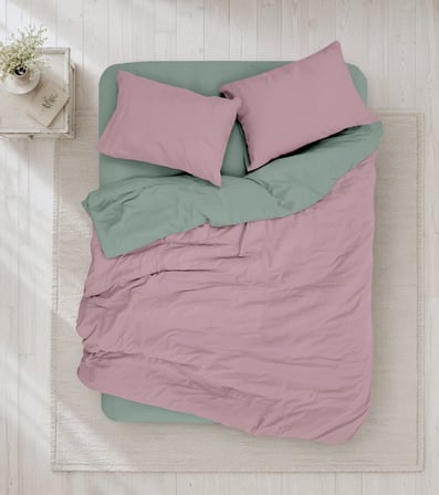 Cotton Box Plain Tek Kişilik Nevresim Takımı Gül Kurusu-Adaçayı
