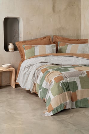 Cotton Box Modern Çift Kişilik Nevresim Takımı Mingle Karamel