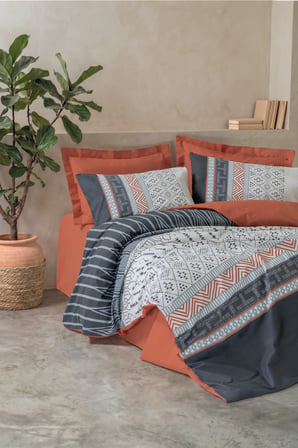 Cotton Box Toprak Çift Kişilik Nevresim Takımı Strata Tarçın