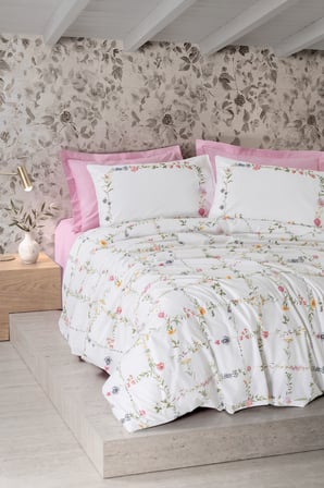 Cotton Box Tek Kişilik Nevresim Takımı Trellis Pembe