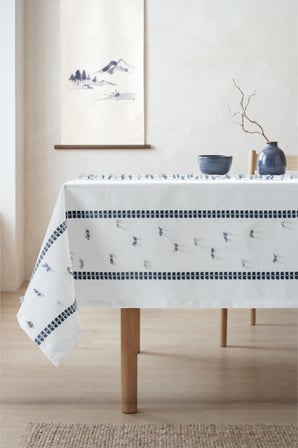 Cotton Box Lalin Masa Örtüsü Azzurro Lacivert 160x180