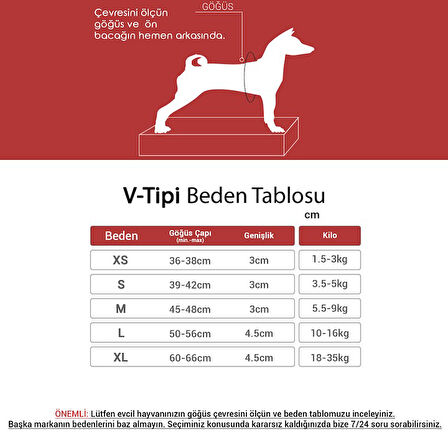 Tailpetz V-Tipi Köpek Göğüs Tasması - Yumuşak Dokulu