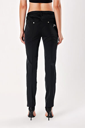 Siyah Altın Kontrast dikişli pantolon 40631 | 46