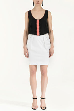 Beyaz İpek mini elbise 90661 | 38