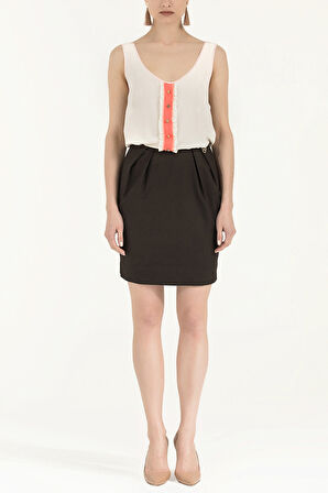 Kahve İpek mini elbise 90661 | 38