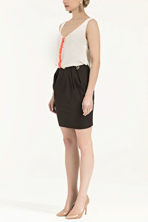 Kahve İpek mini elbise 90661 | 38