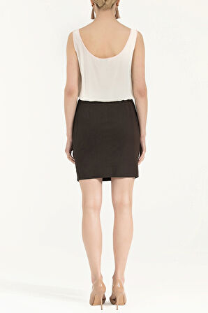 Kahve İpek mini elbise 90661 | 38