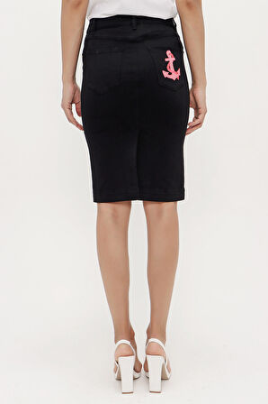 Siyah Dar kesim pamuk etek 80382 | 38