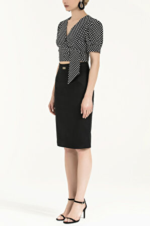 Siyah Dar kesim cepli etek 80390 | 38