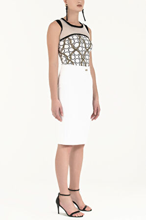 Beyaz Dar kesim cepli etek 80390 | 40