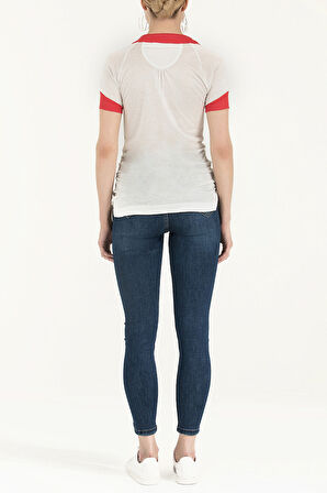 Beyaz Triko yaka örme bluz 18755 | 46