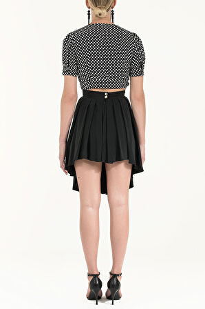 Siyah Pileli  ipek etek 80401 | 42