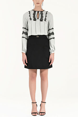 Siyah Cepli pamuk etek 80406 | 38