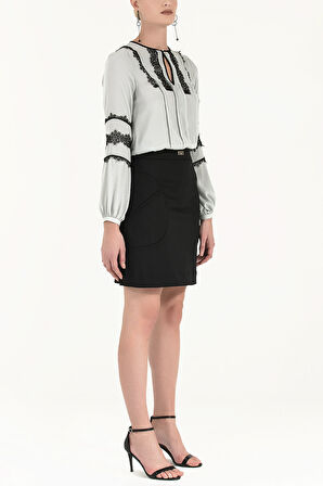 Siyah Cepli pamuk etek 80406 | 38