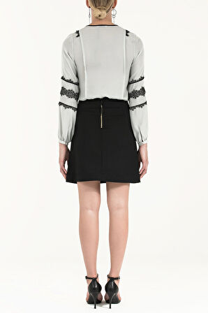 Siyah Cepli pamuk etek 80406 | 38