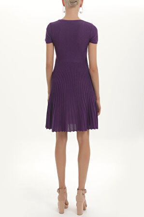Mor Piliseli triko elbise 27897 | 44