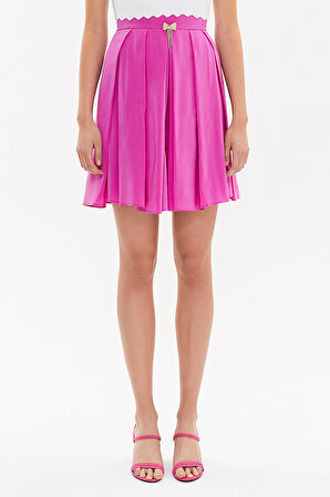 Fuşya Bol kesim pilili etek 80414 | 40