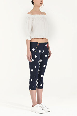 Lacivert Dar kesim kapri pantolon 40722 | 40