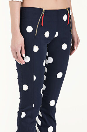 Lacivert Dar kesim kapri pantolon 40722 | 40