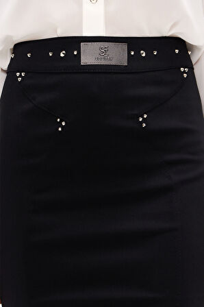 Siyah Dar kesim pamuk etek 80498 | 38