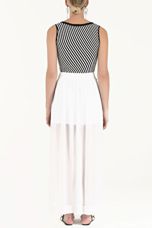 Beyaz Aksesuarlı şifon etek 80495 | 44