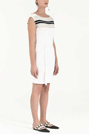 Beyaz Triko elbise 28220 | 38