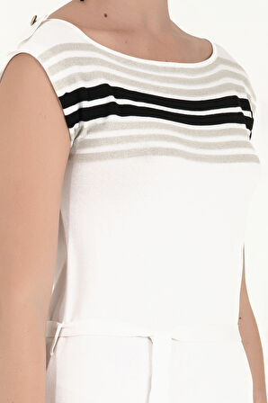 Beyaz Triko elbise 28220 | 38