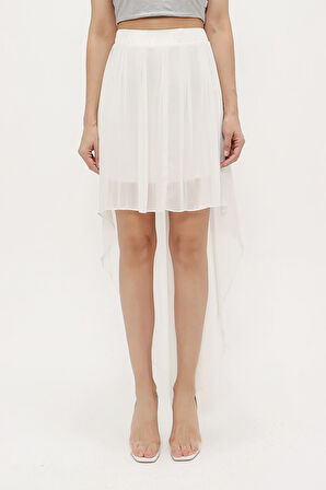 Ekru Şifon etek 80553 | 42