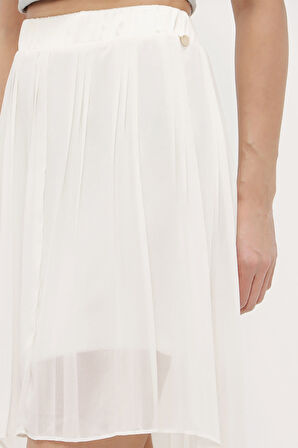 Ekru Şifon etek 80553 | 42