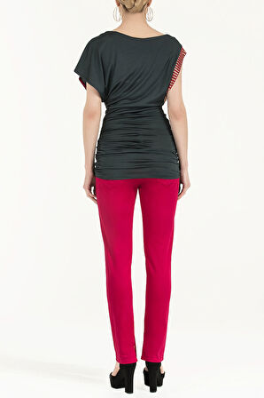 Haki Taş detaylı düşük omuz bluz 18580 | 44