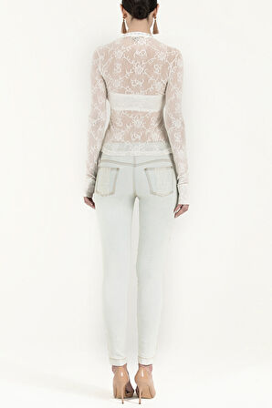 Ekru Dantel bluz 18982 | 44