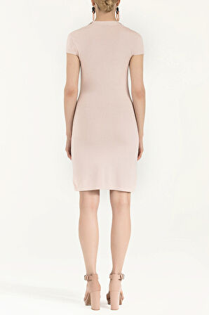 Pudra Kristal taşlı triko elbise 28292 | 42