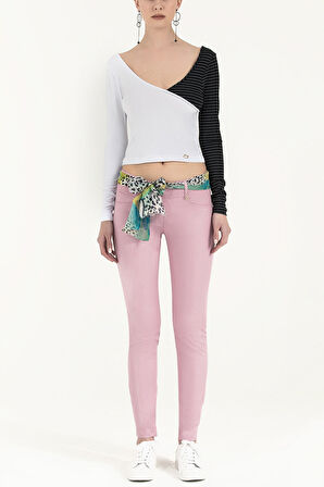 Lila Dar kesim pamuk pantolon 40933 | 42
