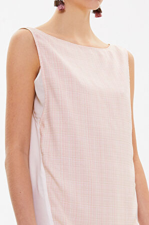 Ekru Desenli dar kesim mini elbise 91025 | 42