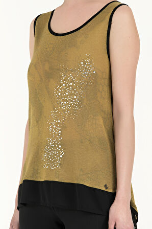 Sarı Desenli triko bluz 28453 | 42