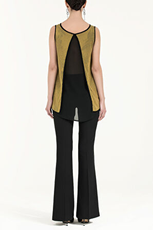 Sarı Desenli triko bluz 28453 | 42