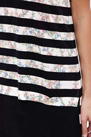 Beyaz Baskılı kolsuz triko bluz 28445 | 40