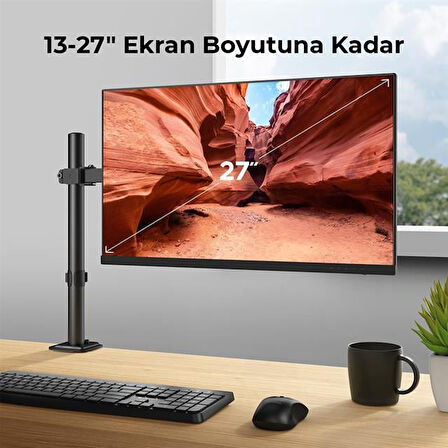 Powermaster PM-051 13-27'' Mekanik Tek Kol LCD-LED Gaming Monitör Tutucu Stand Askı Aparatı
