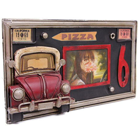 Dekoratif Metal Çerçeve Araba Dekorlu