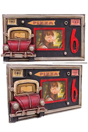 Dekoratif Metal Çerçeve Araba Dekorlu