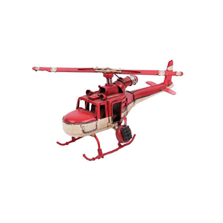 T.Concept Dekoratif Dayanıklı Metal Helikopter Kırmızı Renk 1510A-8042