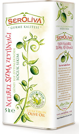 Seroliva Naturel Soğuk Sıkım Sızma Zeytinyağı 5 lt Teneke 