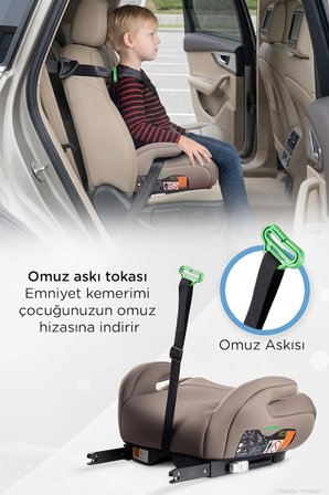 Prego Hera 15-36 Kg Emniyet Kemeriyle Kullanılabilen Isofixli Oto Koltuğu Yükselticisi İ-Size-Belgeli