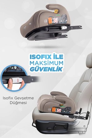 Prego Hera 15-36 Kg Emniyet Kemeriyle Kullanılabilen Isofixli Oto Koltuğu Yükselticisi İ-Size-Belgeli