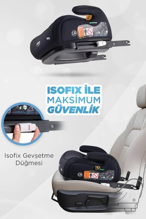 Prego Hera 15-36 Kg Emniyet Kemeriyle Kullanılabilen İsofixli Yükseltici Oto Koltuğu