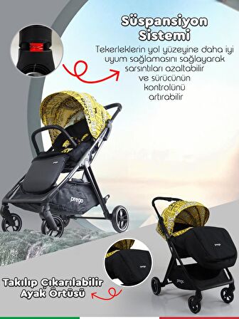 Prego Axis 360 Derece Dönebilen Oturma Üniteli Çift Yönlü Travel Sistem Bebek Arabası