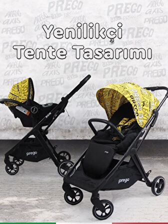 Prego Axis 360 Derece Dönebilen Oturma Üniteli Çift Yönlü Travel Sistem Bebek Arabası