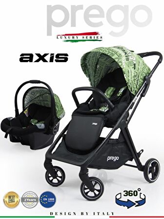 Prego Axis 360 Derece Dönebilen Oturma Üniteli Çift Yönlü Travel Sistem Bebek Arabası