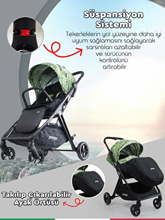 Prego Axis 360 Derece Dönebilen Oturma Üniteli Çift Yönlü Travel Sistem Bebek Arabası